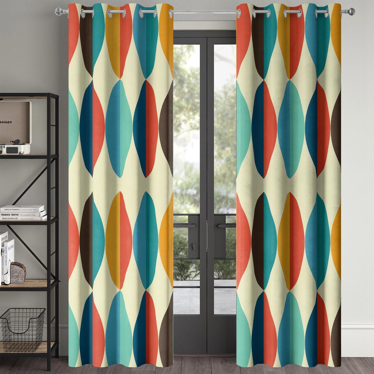 Amazon｜TRIKPTEY ミッドセンチュリー モダン 幾何学模様 葉 レトロ